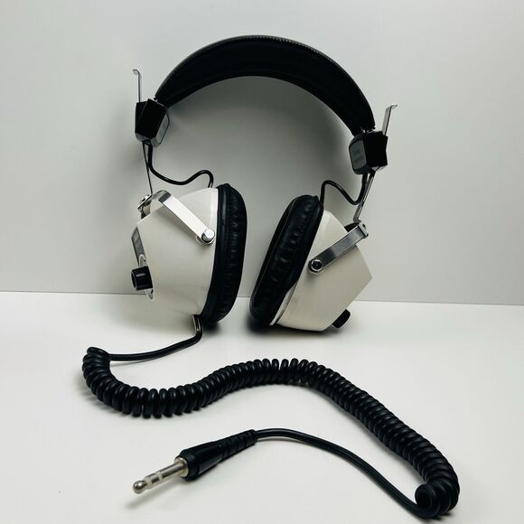 AKAI ASE-22 Retro Vintage Stereo Headphones Left Right Ear Controls White, WORKS - Picture 4 of 8